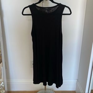 BLACK RIBBED DRESS
